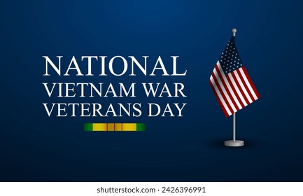 Vietnam War Veterans Day background vector illustration 