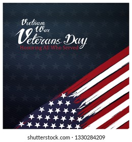 vietnam war veterans day, March 29, honoring all who served, posters, modern brush design vector illustration