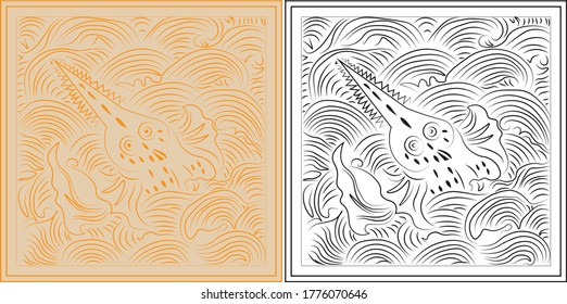 Vietnamese crocodile floor brick pattern