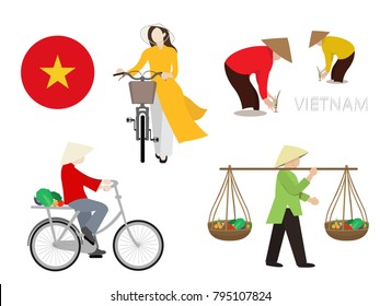 Vietnamese cultural and lifestyle, vector illustrator