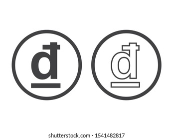 Vietnamese Dong currency sign. Vector illustration isolated on white background