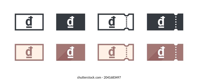 Vietnamese Dong Money Sign. Vietnamese Dong Coupon. Sign of Payment by the Vietnamese Dong. Vector illustration