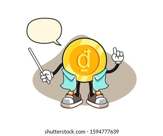 Vietnamese dong scientist professor with speech bubble cartoon. Mascot Character vector.