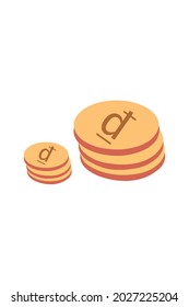 Vietnamese dong Vietnam Currency Coin Symbol Vector Design Illustration
