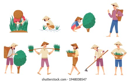 685 Vietnamese farmer vector Images, Stock Photos & Vectors | Shutterstock