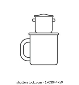Vietnamese filter icon isolated on white background. Coffeemaker symbol modern, simple, vector, icon for website design, mobile app, ui. Vector Illustration