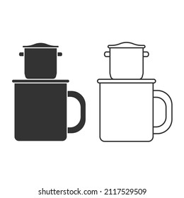 Vietnamese filter icon isolated on white background. Coffeemaker symbol modern, simple, vector, icon for website design, mobile app, ui. Vector Illustration
