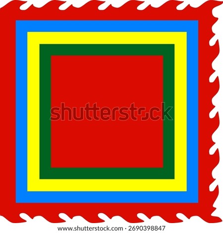 Vietnamese Five Colors Flag with five distinct colored stripes. Represents Vietnamese cultural heritage, tradition, and festive celebrations.