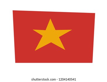  Vietnamese flag cartoon vector icon, isolated on white background