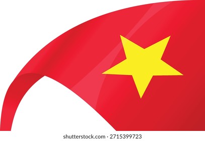 Vietnamesische Flagge mit rotem Hintergrund und gelbem Stern.