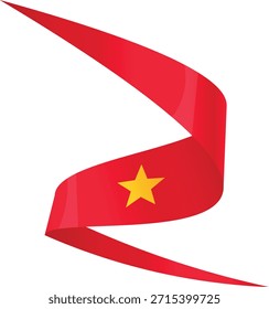 Vietnamese flag with red background and yellow star.