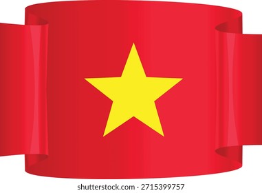 Bandeira vietnamita com fundo vermelho e estrela amarela.