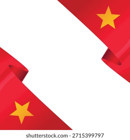 Vietnamese flag with red background and yellow star.