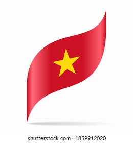 Vietnamese flag wavy abstract background. Vector illustration.