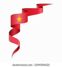 Vietnamese flag wavy abstract background. Vector illustration.