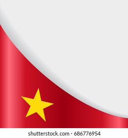 Vietnamese flag wavy abstract background. Vector illustration.