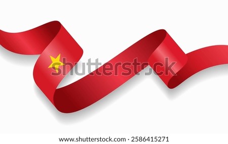 Vietnamese flag wavy abstract background. Vector illustration.