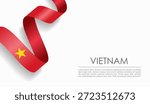 Vietnamese flag wavy ribbon, symbolizing national pride, ideal for patriotic or cultural design themes. Vector illustration.