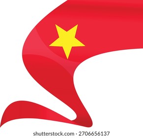The Vietnamese flag is winding.