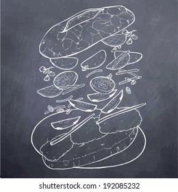 Vietnamesisches Food Sandwich Chalk Board