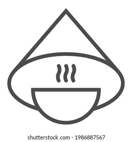 Vietnamese food, square line vector icon. 