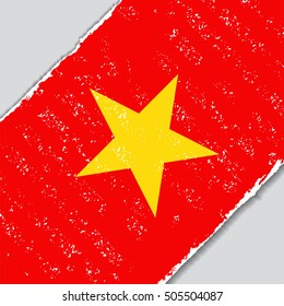 Vietnamese grunge flag diagonal background. Vector illustration.