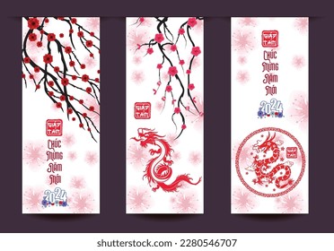 Vietnamese lunar new year, Chinese New Year 2024 , Year of the Dragon 
(Translation vietnamese: Happy new year) 
