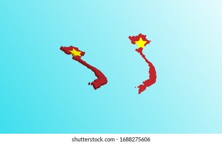 vietnamese Map 3D icon vector illustration.