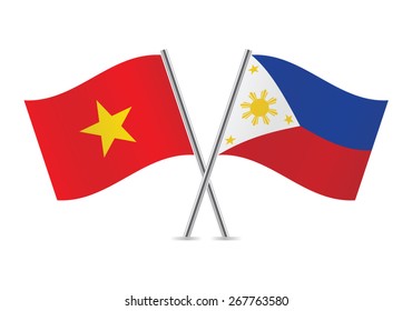 Vietnamese and Philippines flags. Vector illustration.
