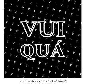 A Vietnamese phrase meaning PURE JOY decorative word art mask with symbolic motif texture (letter v) pattern