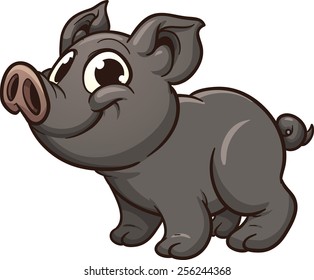 Vietnamese piglet. Vector clip art illustration with simple gradients. All in a single layer.