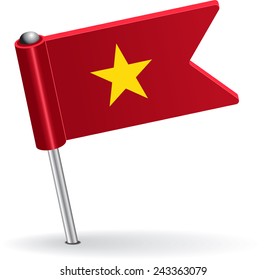 Vietnamese pin icon flag. Vector illustration Eps 8.