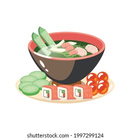 Vietnamese spring rolls with delicious fillings vector