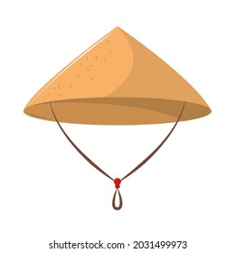 Vietnamese Straw Hat Icon Isolated