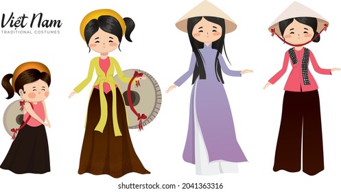 Vietnamese Traditional Costumes. Ao Dai, Ao tu than (four-panel traditional dress), Ao ba ba (loose fitting blouse or Mrs. Ba’s shirt).