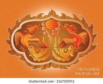 Vietnamese traditional decoration, Vietnamese Phoenix art, Asia phoenix art