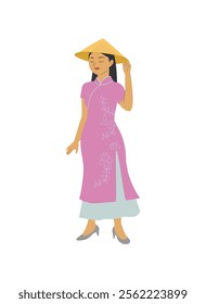 Vietnamese traditional dress. Ao dai.