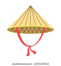 Dibujos animados de sombrero tradicional vietnamita, ilustración de arte digital