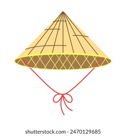 Dibujos animados de sombrero tradicional vietnamita, ilustración de arte digital