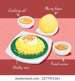 Vietnamese traditional mung bean sticky rice