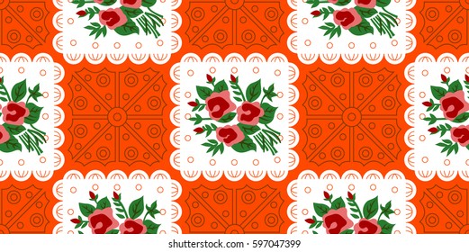 Vietnamese Vintage Pattern Rose Floral ORANGE
Vietnamese Old Paper Pattern used for Tet Holiday & Traditional Festivals