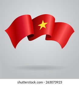 Vietnamese waving Flag. Vector illustration Eps 8.