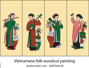 Vietnamese women talents folk painting 