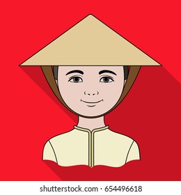 Vietnamese.Human race single icon in flat style vector symbol stock illustration web.