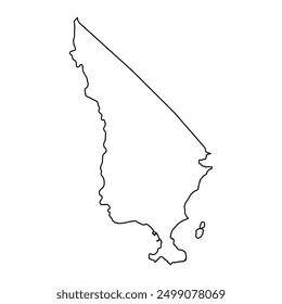 Vieux Fort district map, administrative division of Saint Lucia. Vector illustration.