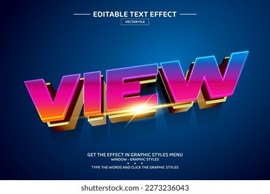 View 3D editable text effect template