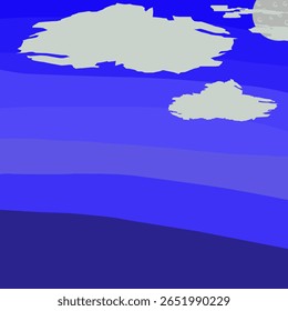 view above the blue sky at night