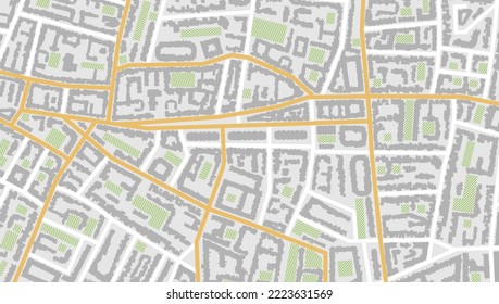 View from above the map buildings. Gps map navigation to own house. Detailed view of city. Decorative graphic tourist map City top view. Abstract background. Flat style, Vector, illustration isolated.