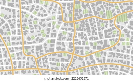 View from above the map buildings. Gps map navigation to own house. Detailed view of city. Decorative graphic tourist map City top view. Abstract background. Flat style, Vector, illustration isolated.