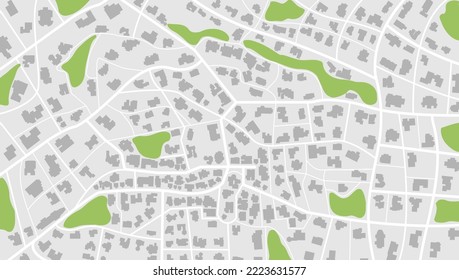 View from above the map buildings. Gps map navigation to own house. Detailed view of city. Decorative graphic tourist map City top view. Abstract background. Flat style, Vector, illustration isolated.